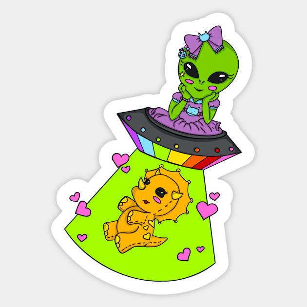 Stuffie Abduction Sticker by Spacey Sketches